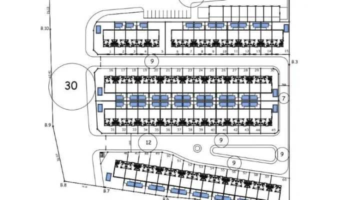Plan du projet immobilier Casa Del Mar à Casablanca – Répartition des villas et espaces communs