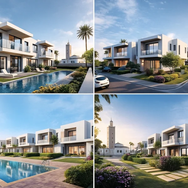 Villas modernes de luxe du projet Casa Del Mar à Casablanca – Architecture contemporaine avec piscines et jardins